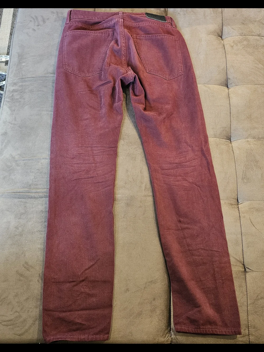 Levi's Blue Tab Made & Crafted Men's Micro Corduroy Burgundy Chinos sz 32 x 32